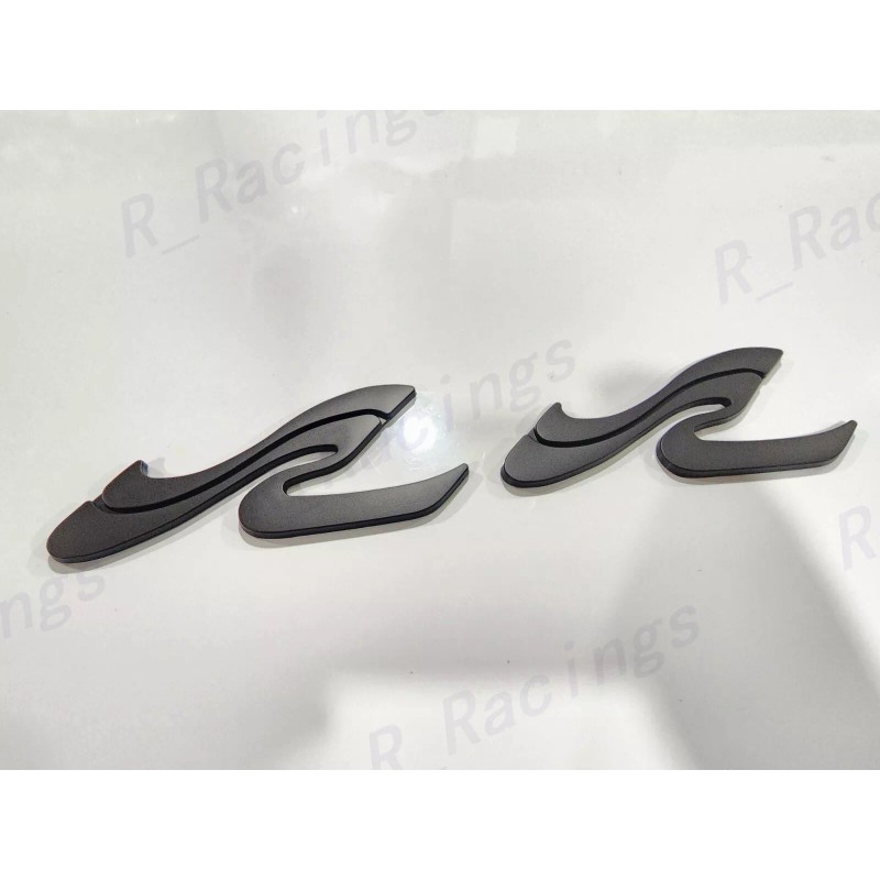 SEARAY BOAT 2PC SR WAVE Matte Black EMBLEM BADGE For