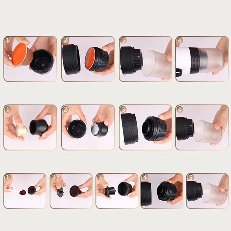 Portable Electric Coffee Machine 15 Bar Cordless Heating Car Coffee