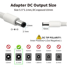LONNKY 2 Pack 17FT 5M DC Power Extension Cable 5.5mm x 2.1mm, Universal DC 12V Power Extension Cable for Security Camera, LED Strip, CCTV IP Surveillance (2 Pack, White)