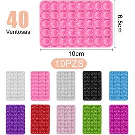10 Piezas Ventosas para Celular, Soporte para Telefono de 40 Ventosas Fuerte Succión,compatible con Todos los para iPhones y Teléfonos Android, Perfecto como Soporte para Selfies, Videos y Chat