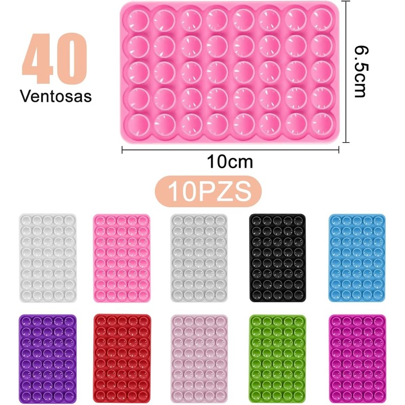 10 Piezas Ventosas para Celular, Soporte para Telefono de 40