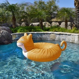 GoFloats Meowzers the Cat Party Tube Inflatable Raft, Float in Style (for Adults and Kids)
