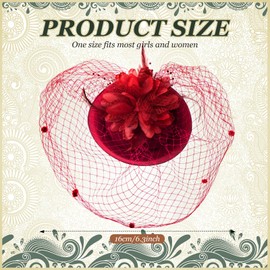 Bunnycool 4 Pcs Derby Tea Party Hat for Women 1930s Pill Box Hat with Veil Fascinator Vintage Broad Brim Leaf Flower Peacock Headwear for Ladies Church Funeral Wedding Bridal Shower Gift Decoration