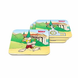 SD Toys Asterix Olympic Games Coasters, Cork, Multicoloured, 3 x 9 x 9 cm, Pack of 6