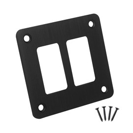 BACAUTOPARTS 2 Gang Rocker Switch Panel Housing Waterproof Black Aluminum Mounting Bracket for Car Camper Marine Boat Carling Rocker Switch Install