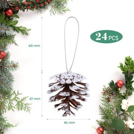 LIHAO 24 x Pine Cones Decorative Artificial Pine Cones for Pendants Natural Cones Ornament Christmas Cones Decoration Christmas Decoration for Crafts and Decorations