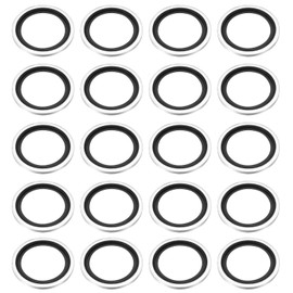 PATIKIL G1 Self-Centered Bonded Sealing Gasket, 20Pcs NBR Metal Bonded Sealing Washers Automotive Washers for Mechanical, Plumbing, Cylinder Repairs