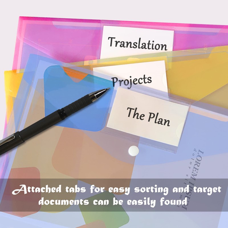 Document Wallet A4 30 Pack, Document Folder A4 Transparent Portfolio