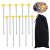 CORHAD Camping Tent Stakes Large Head 10pcs Steel Ground Nails