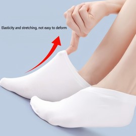 Feuchtigkeitsspendende Behandlungssocken aus Baumwolle, 3 Paar, Weiß, für Fußpflege und Fersenpflege