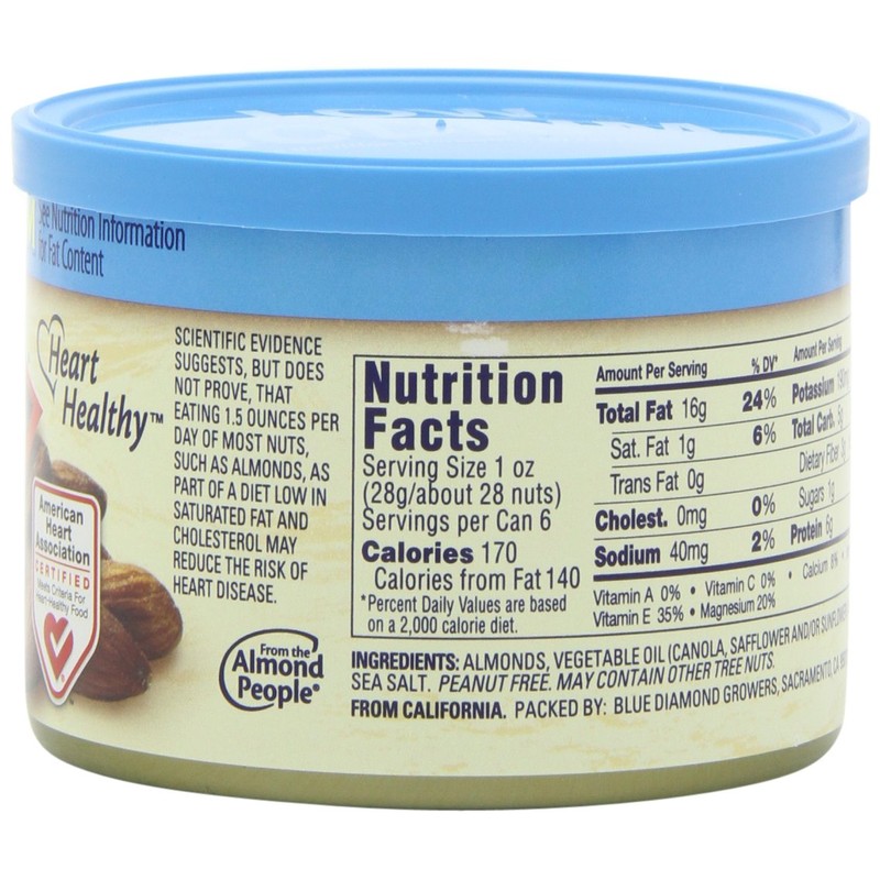 Blue Diamond Almonds Low Sodium Lightly Salted Snack Nuts, 6