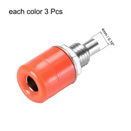 sourcing map Terminal Connection Banana Plug Socket 4 mm Socket Switch Panel Vehicle Mounting 24 A Red Black Pack of 6