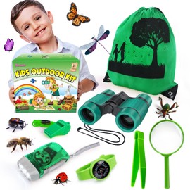 YOPINSAND Kids Explorer Kit & Bug Catcher Kit, Camping Gear for Kids, Outdoor Exploration Set with Backpack & Binoculars, Flashlight, Ideal Outdoor Adventure Toys for Boys Girls 3-12