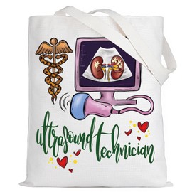 LEVLO Ultrasound Technologist Tote Bag Sonographer Gift Sonographer Tech Shoulder Bag Sonography Grad Gift (Ultrasound Tote)