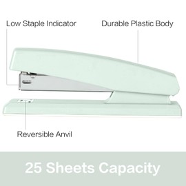 Deli Stapler, Desktop Stapler, 2 Pack, Office Stapler, 25 Sheet Capacity, Includes 2000 Staples and 2 Staple Removers, 2 Pack, Green