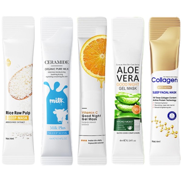 50PCS Sleep Mask with Multiple Igredients, Rice, Milk, Vitamin C,