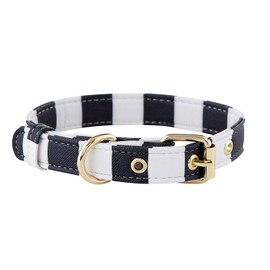 Santa Barbara Design Studio Faux Saffiano Leather Pet Collar, 10" - 15" L, Cabana