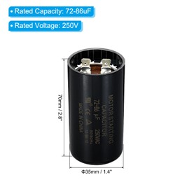 PATIKIL モーター スタート コンデンサー 72-86uF/Mfd 250V 50/60Hz CD60 ランニング コンデンサー 電動 モーター 始動 用 黒