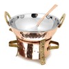 Zap Impex Indian 3 Pieces Serving Set Copper Karahi, Angithi