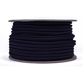Black 3/16" Shock Cord - BORED PARACORD Marine Grade Shock/Bungee/Stretch Cord 3/16 inch x 100 feet Several Colors - Made in USA