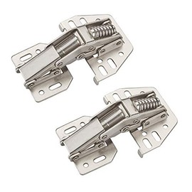JUNKER Screw-On Hinges 90° with Mounting Stop (Nickel-Plated Steel, Adjustable) Caravan Hinge for Screwing On Pack of 2