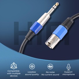 GIASYIEH XLR to 1/4 Microphone Cable, Quarter inch 6.35mm TRS Male to XLR 3 Pin Male Balanced Audio Cable for Speakers, Mixers & Mics - 2M