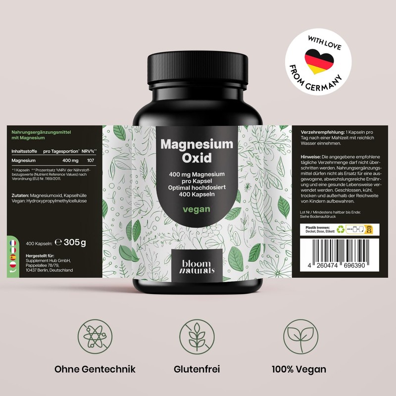 Magnesium 400 mg Capsules - 400 Capsules - 400 mg