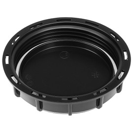 QWORK 6" Solid Cap W/Gasket for IBC Tote, IBC Tote Water Tank Cover, 2 Pack Leak-Proof Design Plastic IBC Tank Adapter Storage Cap for Chemical Food and Industrial Storage, Black