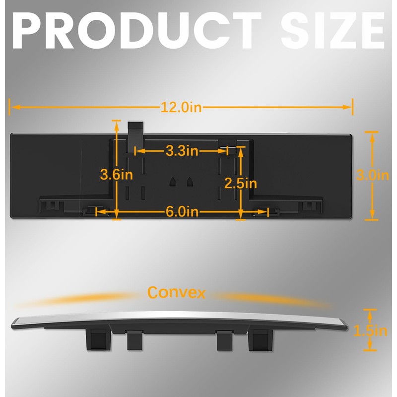 HmmtyRack Rear View Mirror, Chrome Coat Anti-glare Panoramic Wide Angle