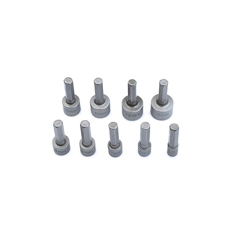 Toolstar Screwdriver Set 9 Piece 6.35mm Socket Adapter Nut Screwdriver