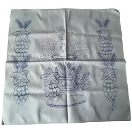 Mexican Embroidery Napkins, Set of 4, 70 cm x 70 cm (27 in x 27 in), Gabardine Fabric, Assorted Designs, DIY Embroidery (Catholic 27 in)