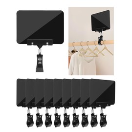 eZAKKA Double Sided Clips with Chalkboard, Rotating Sign Holder Price Tag Merchandise Sign Display Clip Holder for Store, Business, Party, Office, Exhibition, Black, 10 Pack