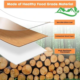 200-Piece Air Fryer Papers – Non-Stick Disposable Rectangular Parchment Paper Liners (5.5 x 8 in) for Ninja Foodi Dual Air Fryer DZ201, DZ401, 6-in-1 8-Qt 2-Basket