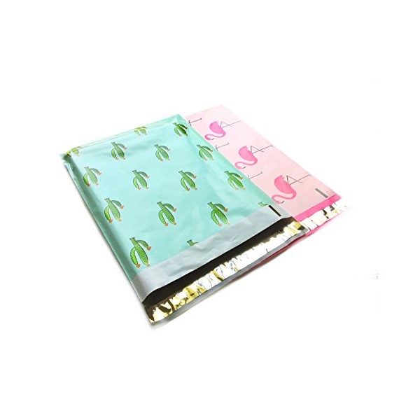 10x13 - Mint Cactus Designer and Pink Flamingo Printed Poly
