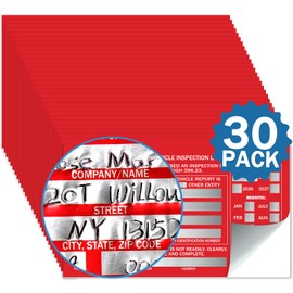PUNCHMAN 30 Pack Red Aluminum Self-Adhesive Labels - Permanent Organizational Tags for Office, Inventory, Asset Management | 6" X 3.5" Durable Adhesive Labels