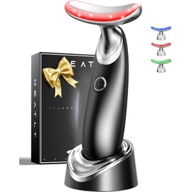 Red Light for Face and Neck, 7-in-1 Face Massager Tool, 3-Color Portable Facial Massager for Skin Care (5.9in)