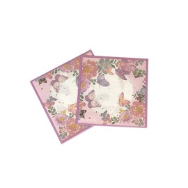 40pcs Butterfly Napkins Paper Pink Butterfly and Flower Guest Towels Disposable Butterfly Party Dinner Hand Napkin for Spring Summer Butterfly Birthday Wedding Holiday Party Tableware Decor 6.5in