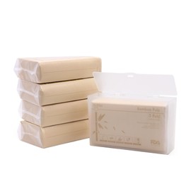 DrDirt Bamboo Multifold Paper Towels - Five-Fold Design, Sustainable, Soft and Absorbent Hand Towels for Bathroom,Home and Kitchen Use, Includes a Sturdy Plastic Tissue Box (5 Packs, 173 Sheets/Pack)