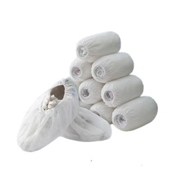 100Pack (500G) Shoe Covers Disposable Non Slip,One Size Fits All, Blue, 12Wide Women/12 Wide Men, for Indoor Floor Carpet, Home, Museum, Construction, Offices Workplace, (40, White)