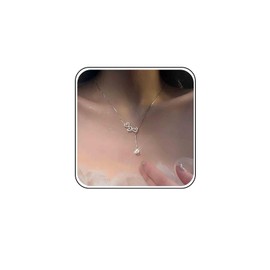 Xmsrn Vintage Crystal Heart Drop Y Necklace Rhinestone Interlock Heart Choker Necklace Tiny Heart Love Y Drop Necklace Silver Love Heart Y Lariat Necklace for Women