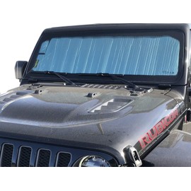 HeatShield, The Original Windshield Sun Shade, Custom-Fit for Jeep Wrangler SUV w/o Advanced Safety Group Package 2018, 2019, 2020, Silver Series