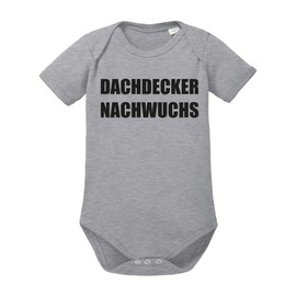 clothinx Roofer Offspring Funny Gift for Birth Baby Bodysuit Organic, Grey (sports grey)