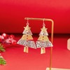 Gemynix Christmas Tree Earrings for Women Two-Tone Dangle Drop with