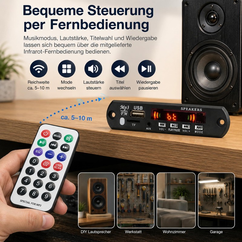 N13CS Bluetooth 5.0 MP3 Decoder Module with FM, USB, TF,