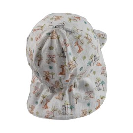Sterntaler Reversible Visor Hat Animal Babies - Reversible Peaked Cap with Zoo Animal Babies - Unisex Baby Hat with Print Pattern - Baby Hat with Tie Band, ecru