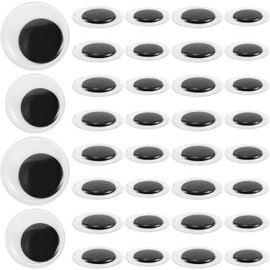 Mikikit Ojos Móviles Autoadhesivos de Plástico Pupilas Móviles Libres para Manualidades y Decoración del Hogar, Paquete de 80 Piezas