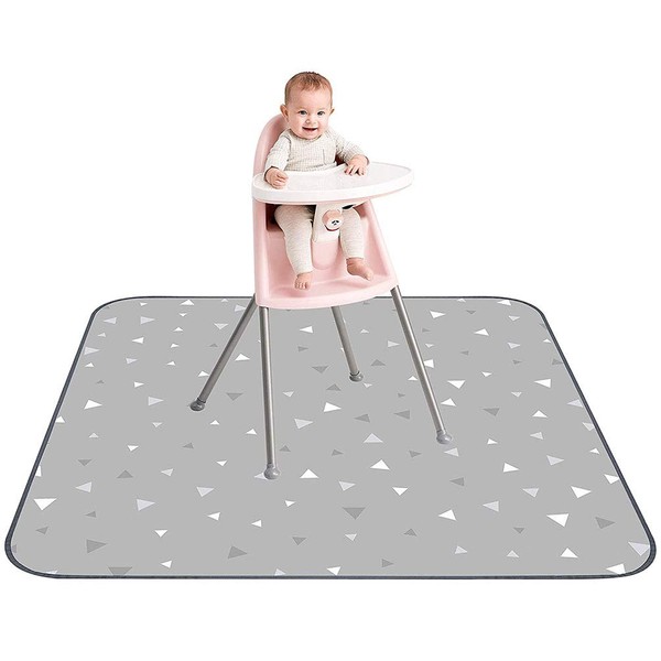 CASKIE Baby Splat Floor Mat for Under High Chair Arts Crafts, 51" Waterproof Anti-Slip Food Splash Spill Mat for Eating Mess, Washable Floor Protector Mat and Table Cloth