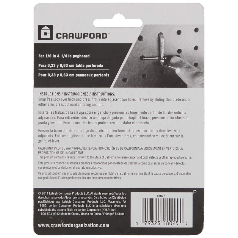 Lehigh Group-Crawford 18025 25PK Peg Locks