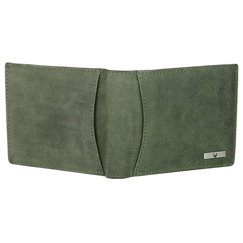WILDHORN® RFID Protected Genuine Leather Wallet for Men, Green Hunter,