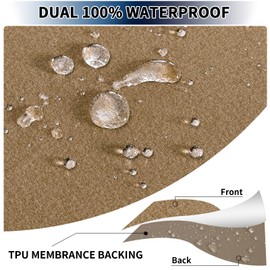 PureFit 100% Waterproof Couch Cushion Covers, Stretch Sofa Seat Covers, Replacement Cushion Slipcovers Furniture Protector for Kids Pets with Elastic Bottom, Oversized Sofa Cushion, Camel